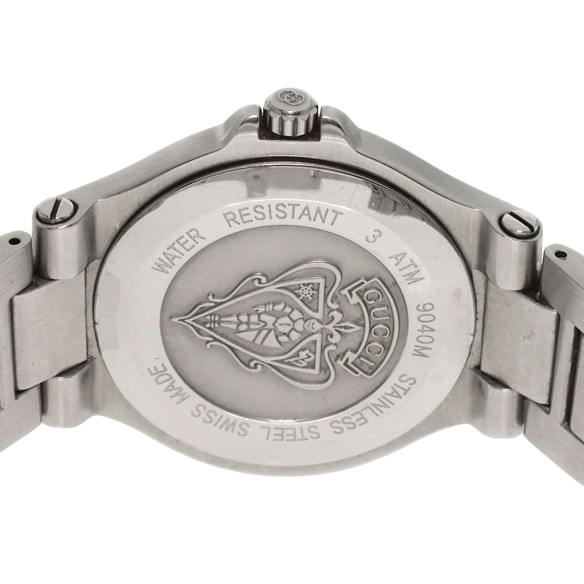 GUCCI Watches Quartz 9040M Stainless Steel , Stainless Steel Silver Double G black dial mens  d