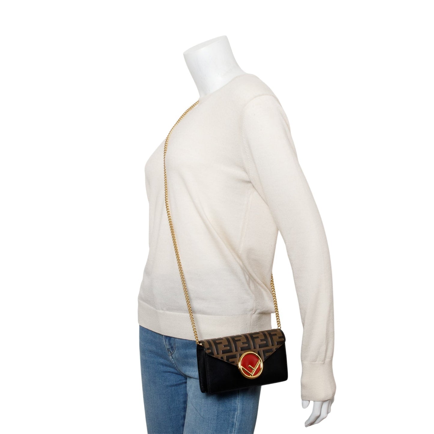 Fendi Brown/Black FF 1974 Embossed Leather F is Fendi Belt Bag
