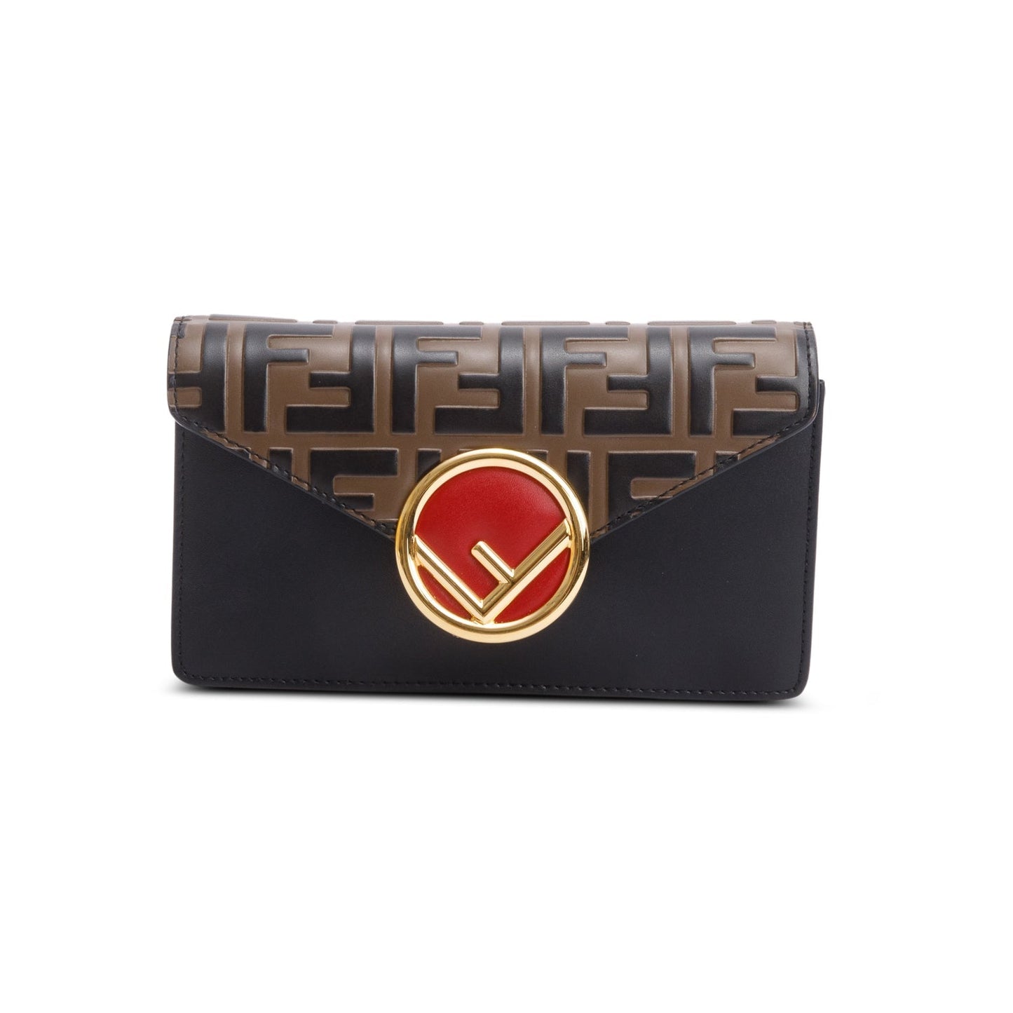 Fendi Brown/Black FF 1974 Embossed Leather F is Fendi Belt Bag