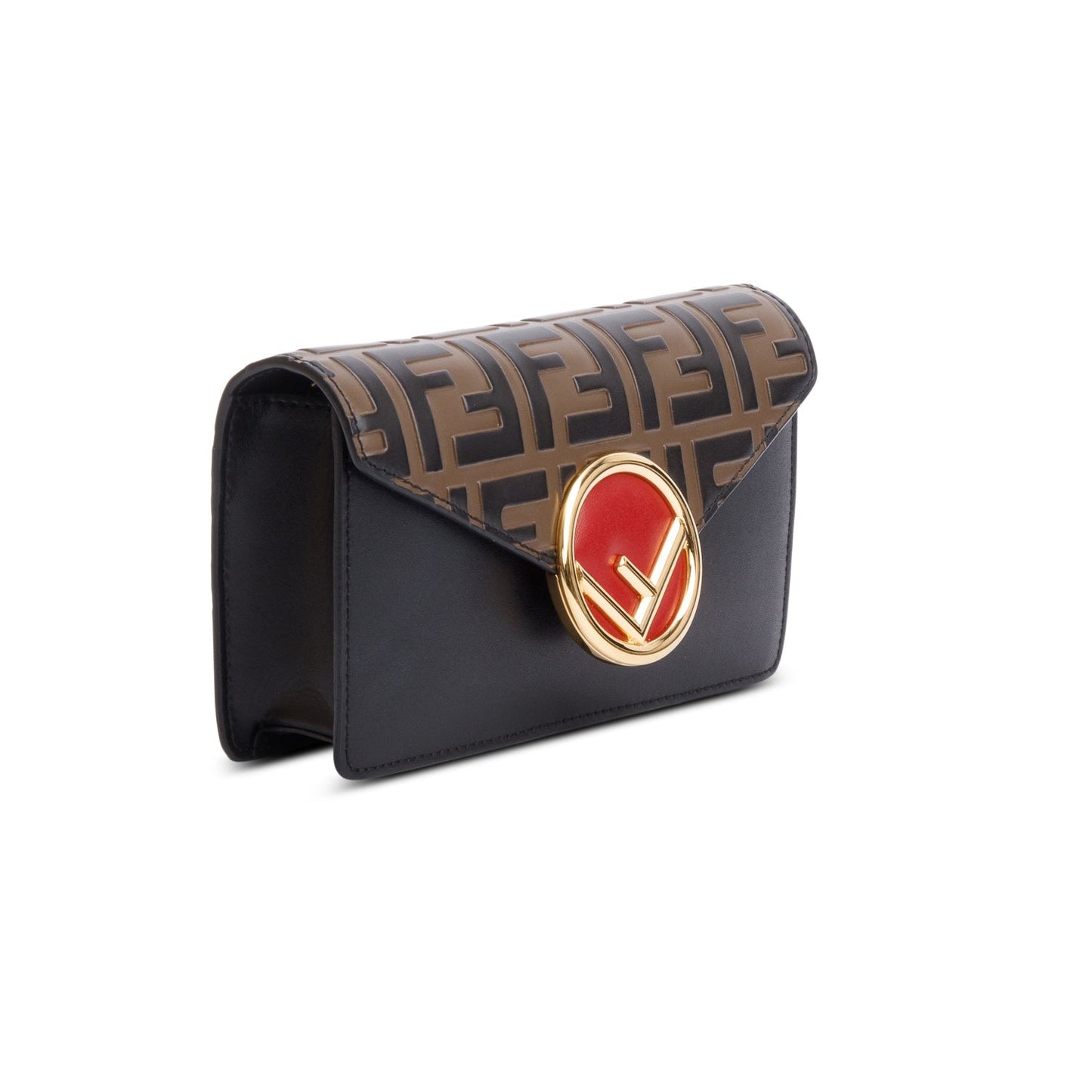 Fendi Brown/Black FF 1974 Embossed Leather F is Fendi Belt Bag