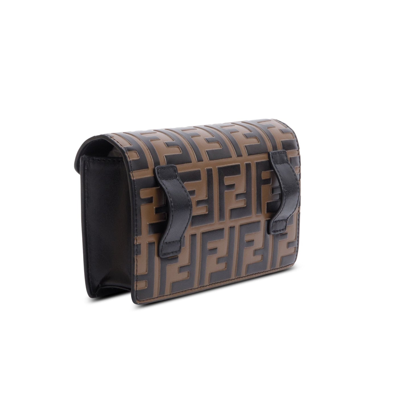 Fendi Brown/Black FF 1974 Embossed Leather F is Fendi Belt Bag