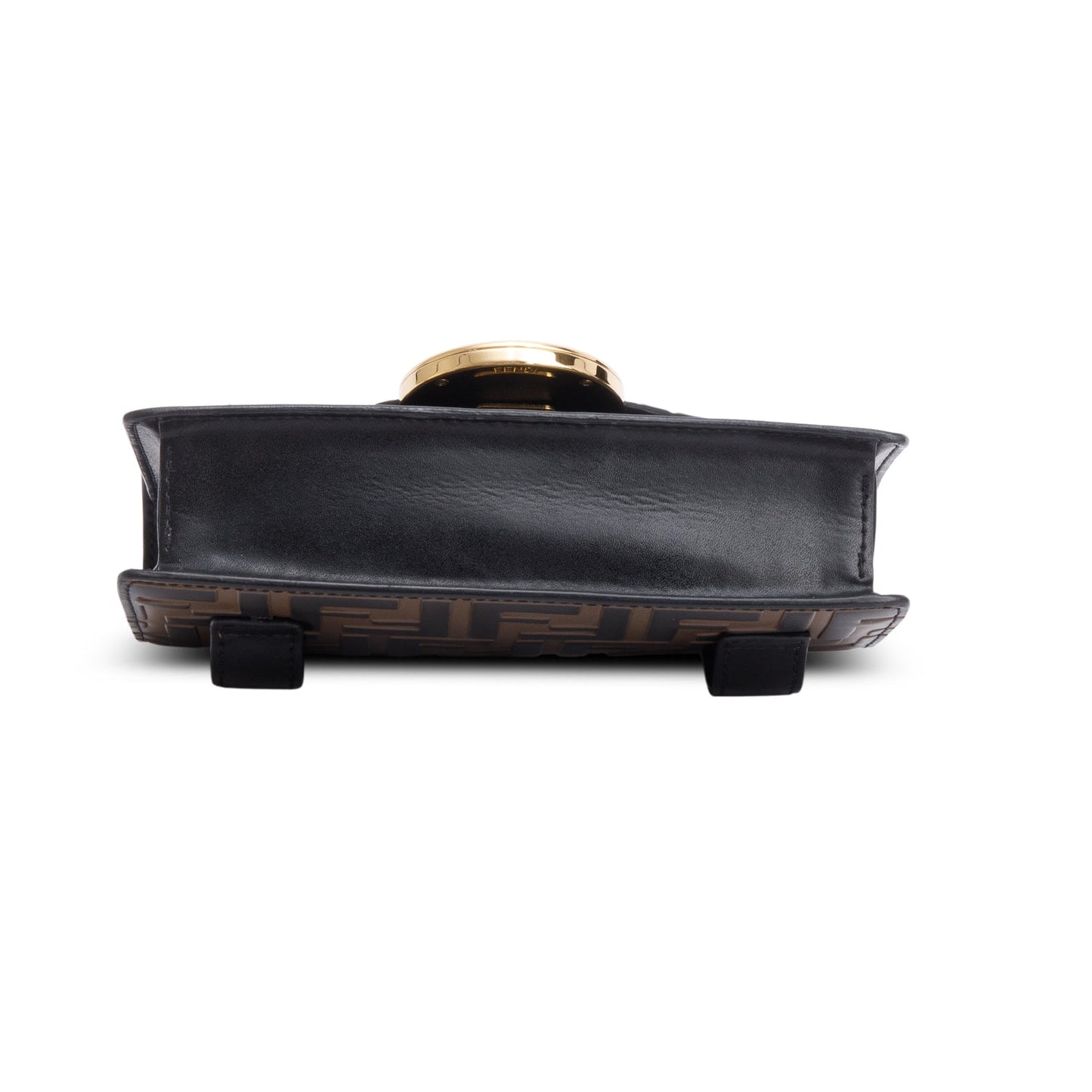 Fendi Brown/Black FF 1974 Embossed Leather F is Fendi Belt Bag