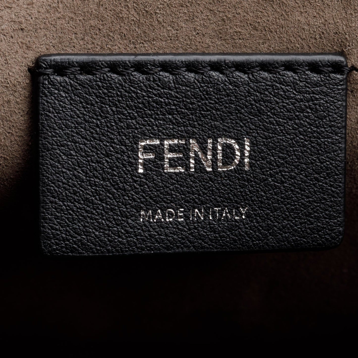 Fendi Beige Calfskin Leather FF Zucca Velvet Medium F is Fendi Kan I Shoulder Bag