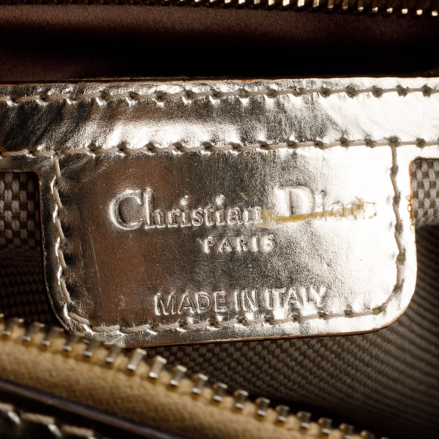 Christian Dior Metallic Gold Oblique Embossed Leather Trotter Boston Bag