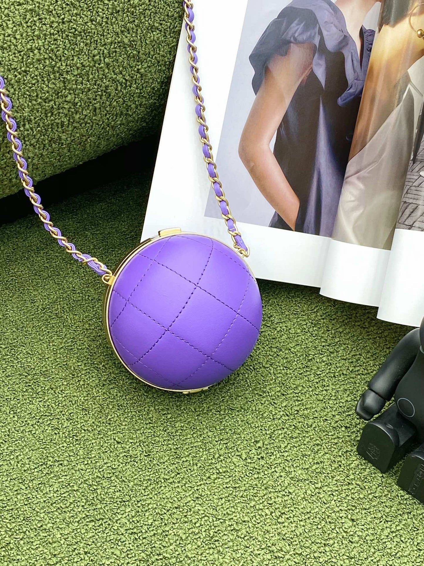 CHL Ball Bag Purple and Gold Chain Bag For Women 23.5cm/95in