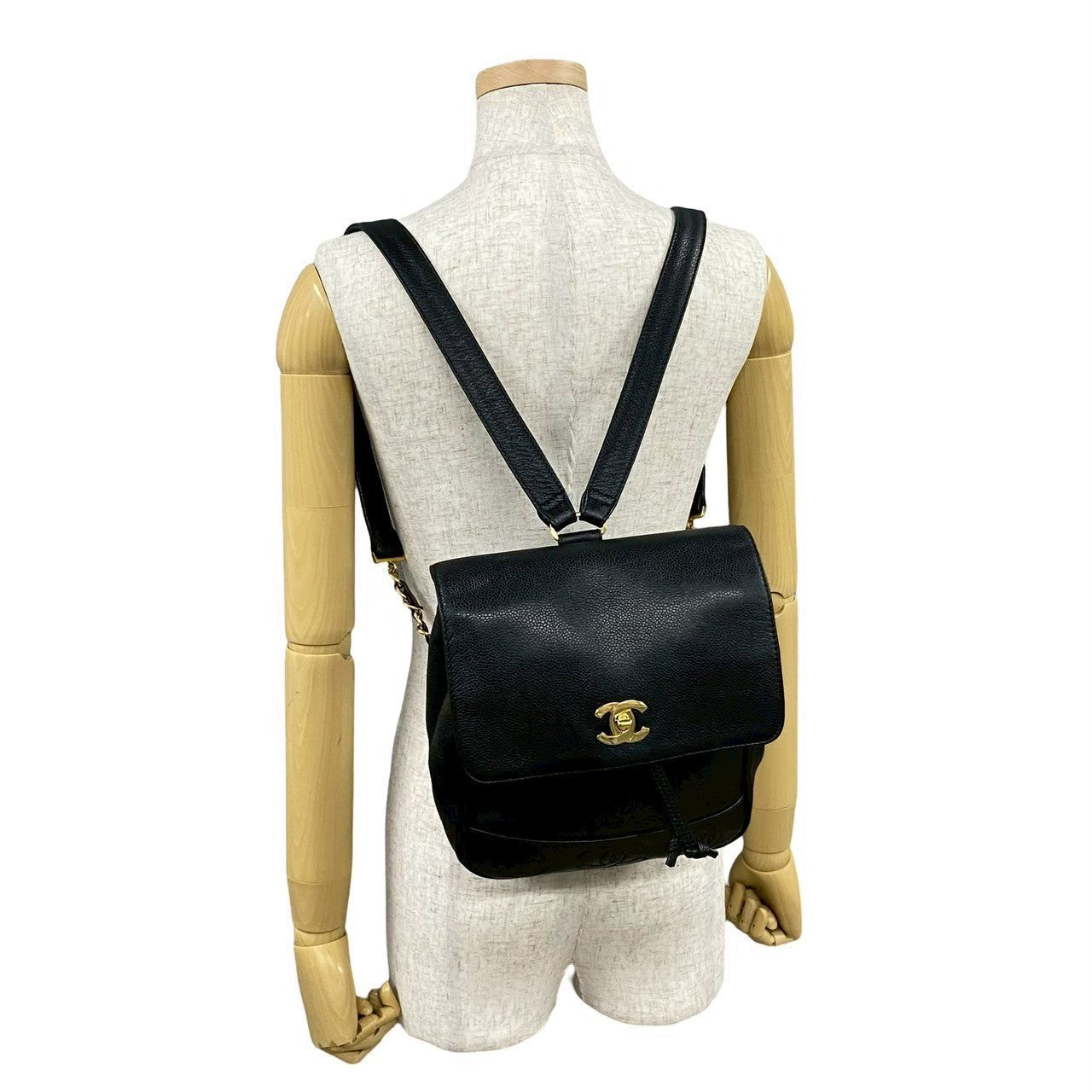 Chanel Triple Coco Caviar Leather Backpack