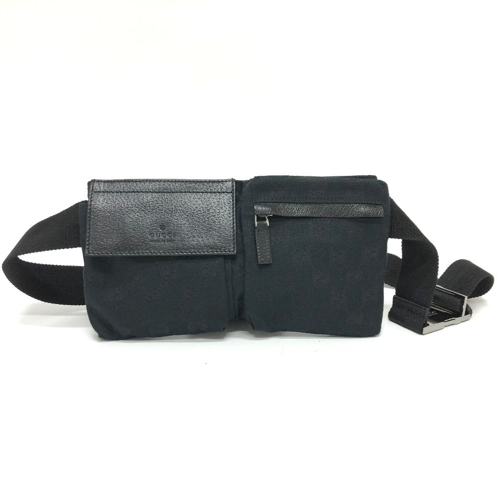 GUCCI Waist bag 162962 GG canvas black GG canvas W pocket Women
