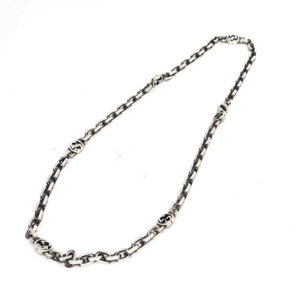 GUCCI Necklace SV925 Silver Interlocking G mens