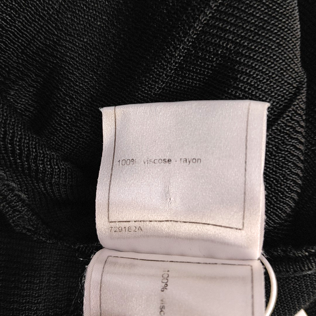 CHANEL 2005   black pointelle long sleeve dress