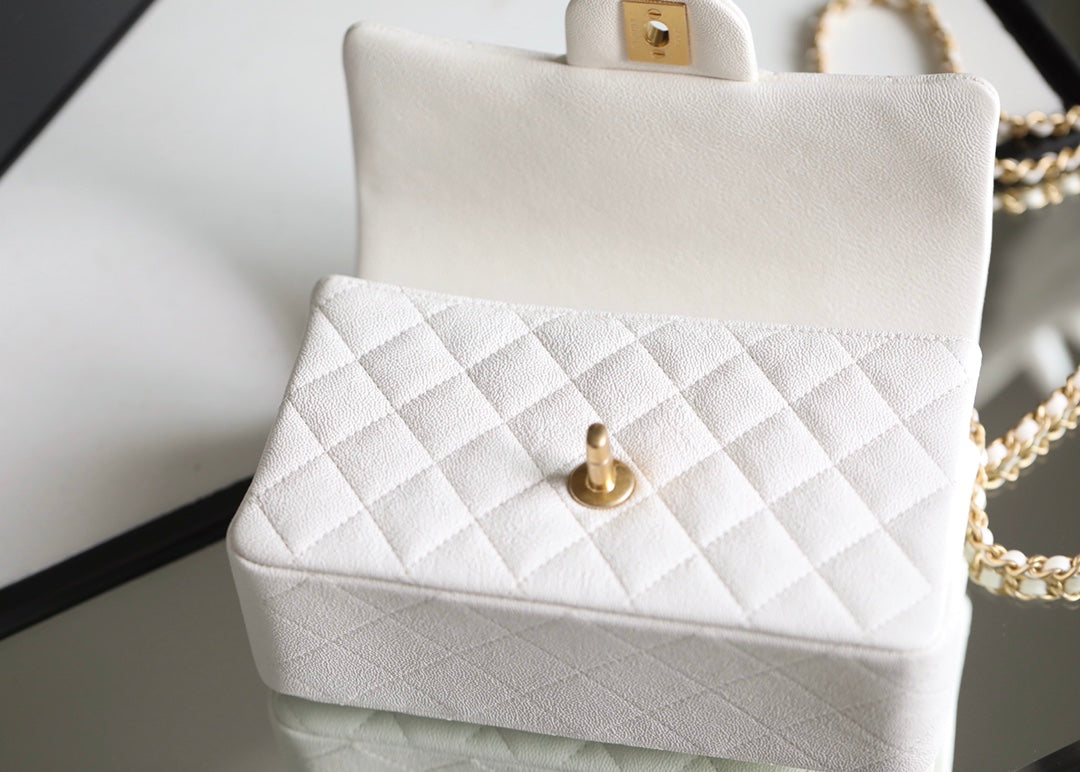 CHLMini Top Qualityapbag With Top Handle White For Women 7.8in/20cm