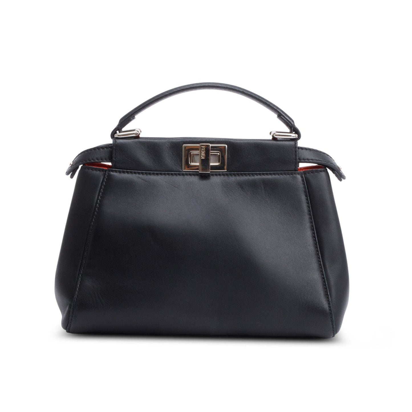 Fendi Black Calfskin Leather Mini Peekaboo Bag