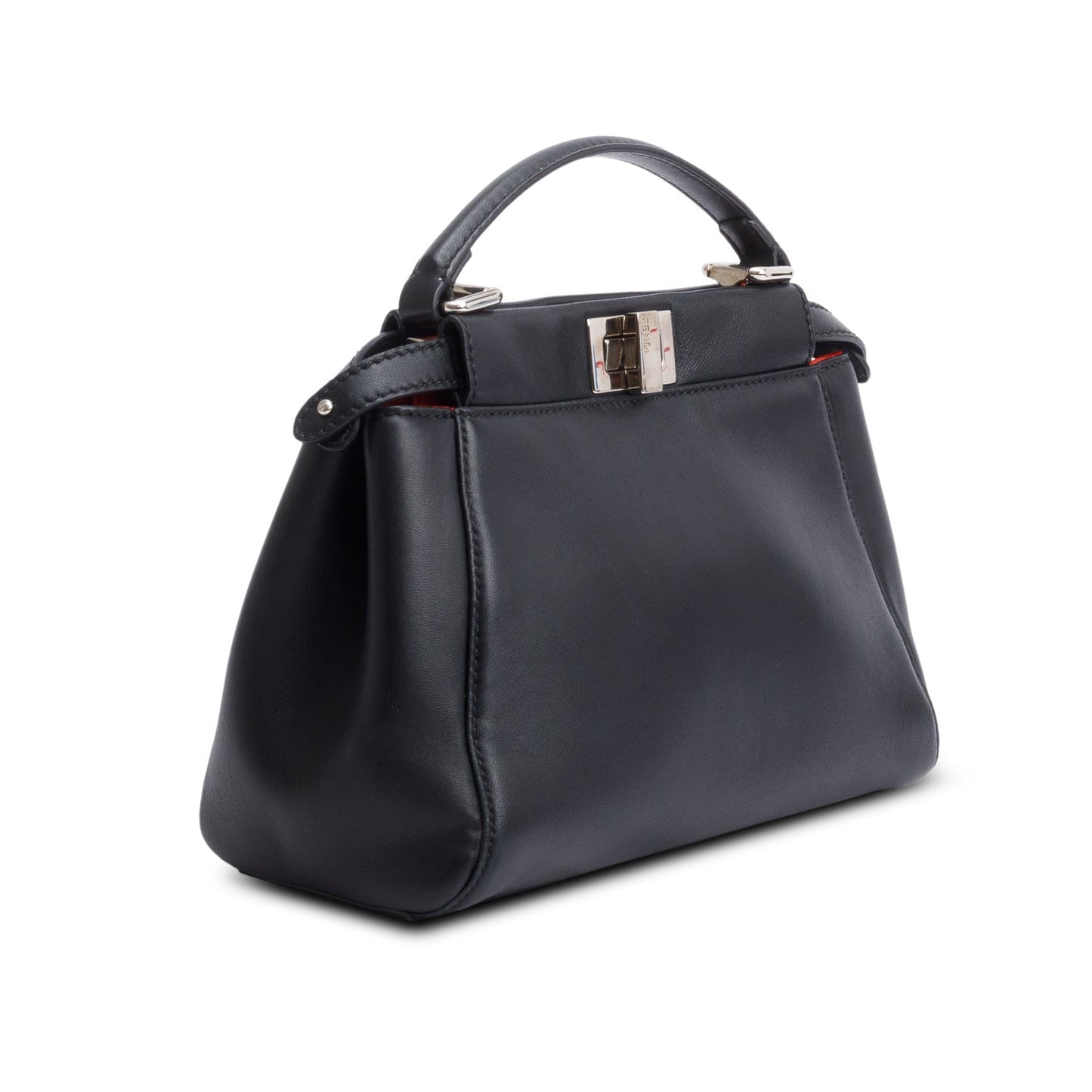 Fendi Black Calfskin Leather Mini Peekaboo Bag