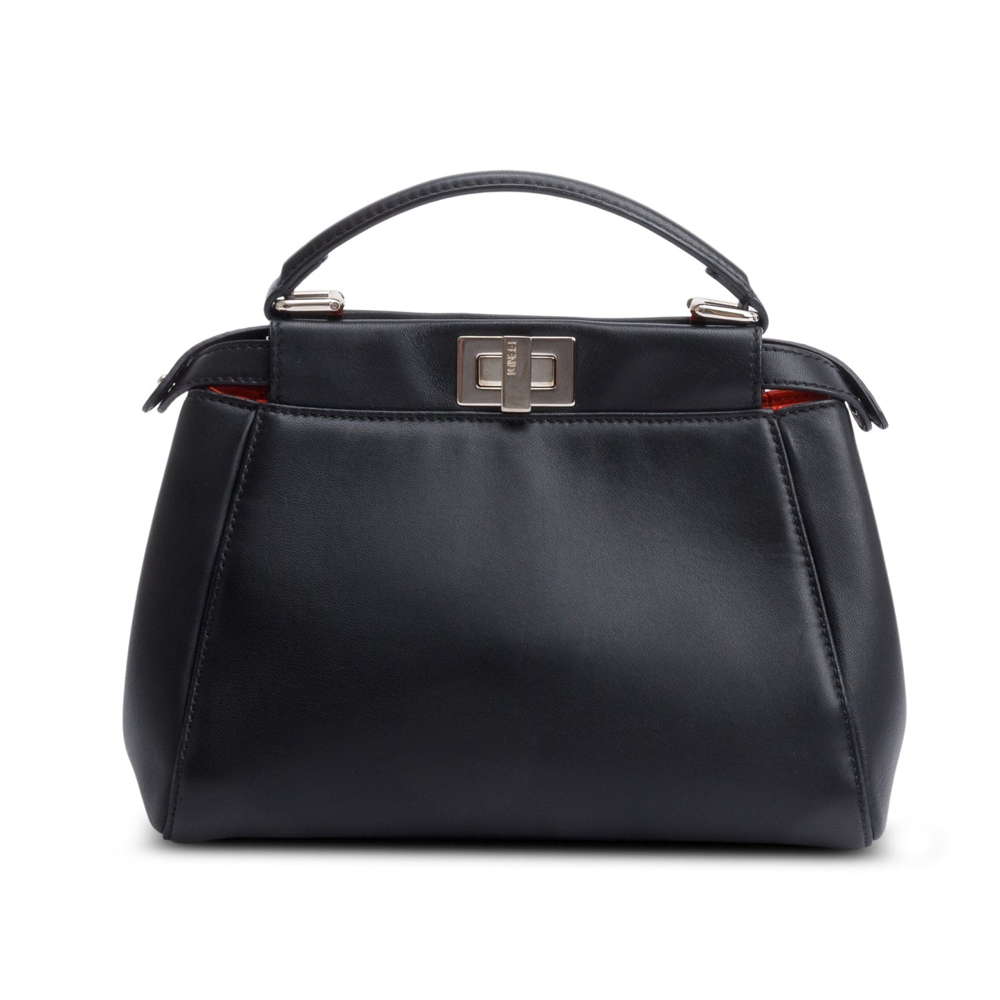 Fendi Black Calfskin Leather Mini Peekaboo Bag
