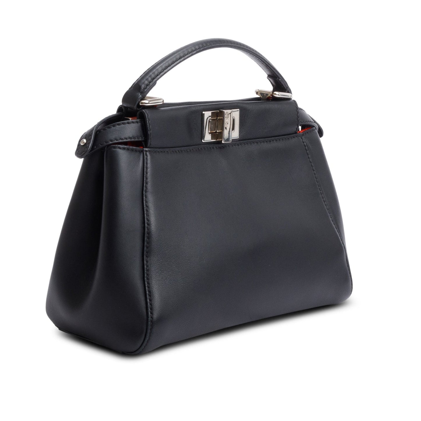 Fendi Black Calfskin Leather Mini Peekaboo Bag