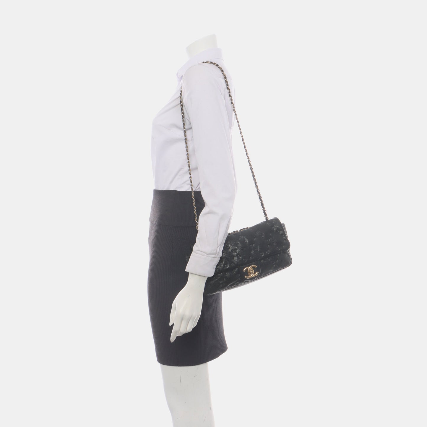 Chanel Wild Stitch Medium Black Calfskin Leather Flap Bag Gold Hardware, 2011