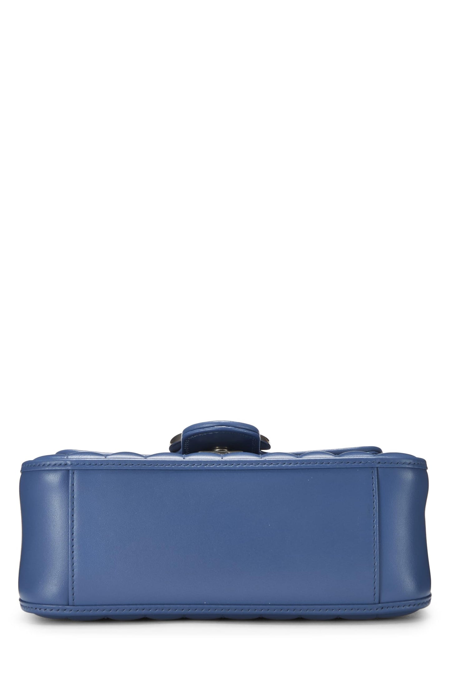 Gucci, Blue Leather GG Marmont Top Handle Bag Mini, Blue