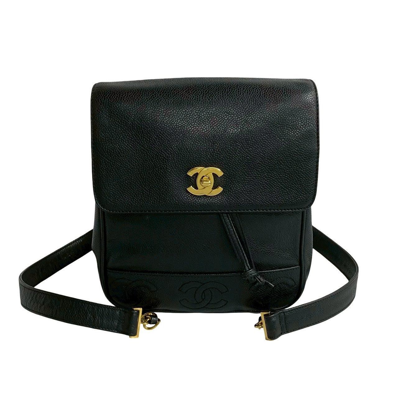 Chanel Triple Coco Caviar Leather Backpack