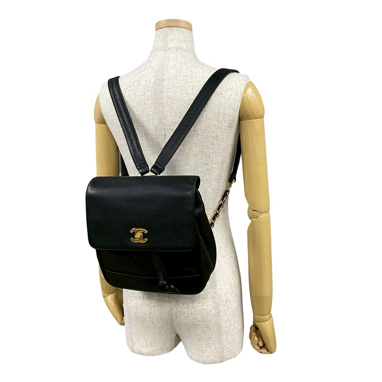 Chanel Triple Coco Caviar Leather Backpack