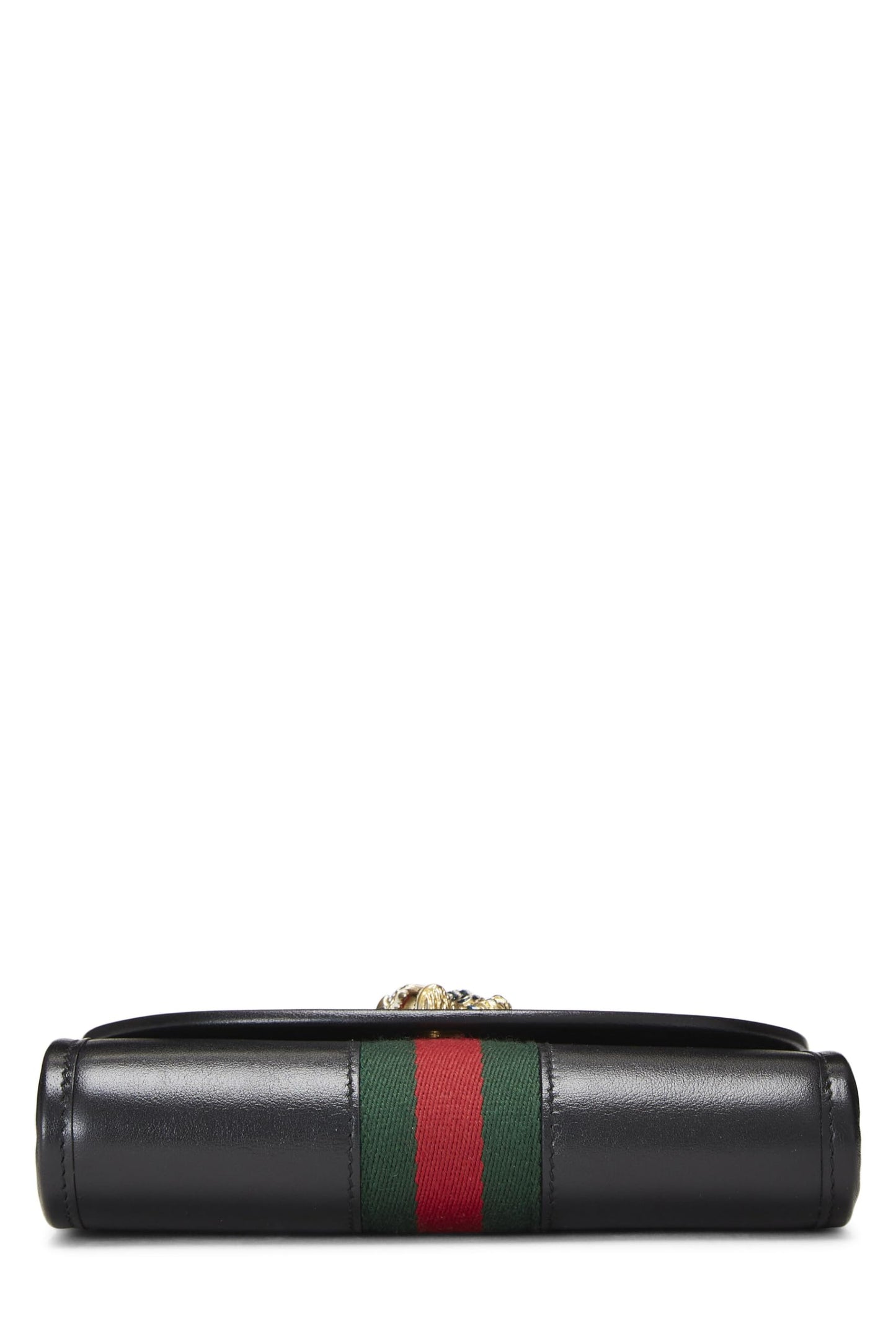 Gucci, Black Leather Web Rajah Shoulder Bag Mini, Black
