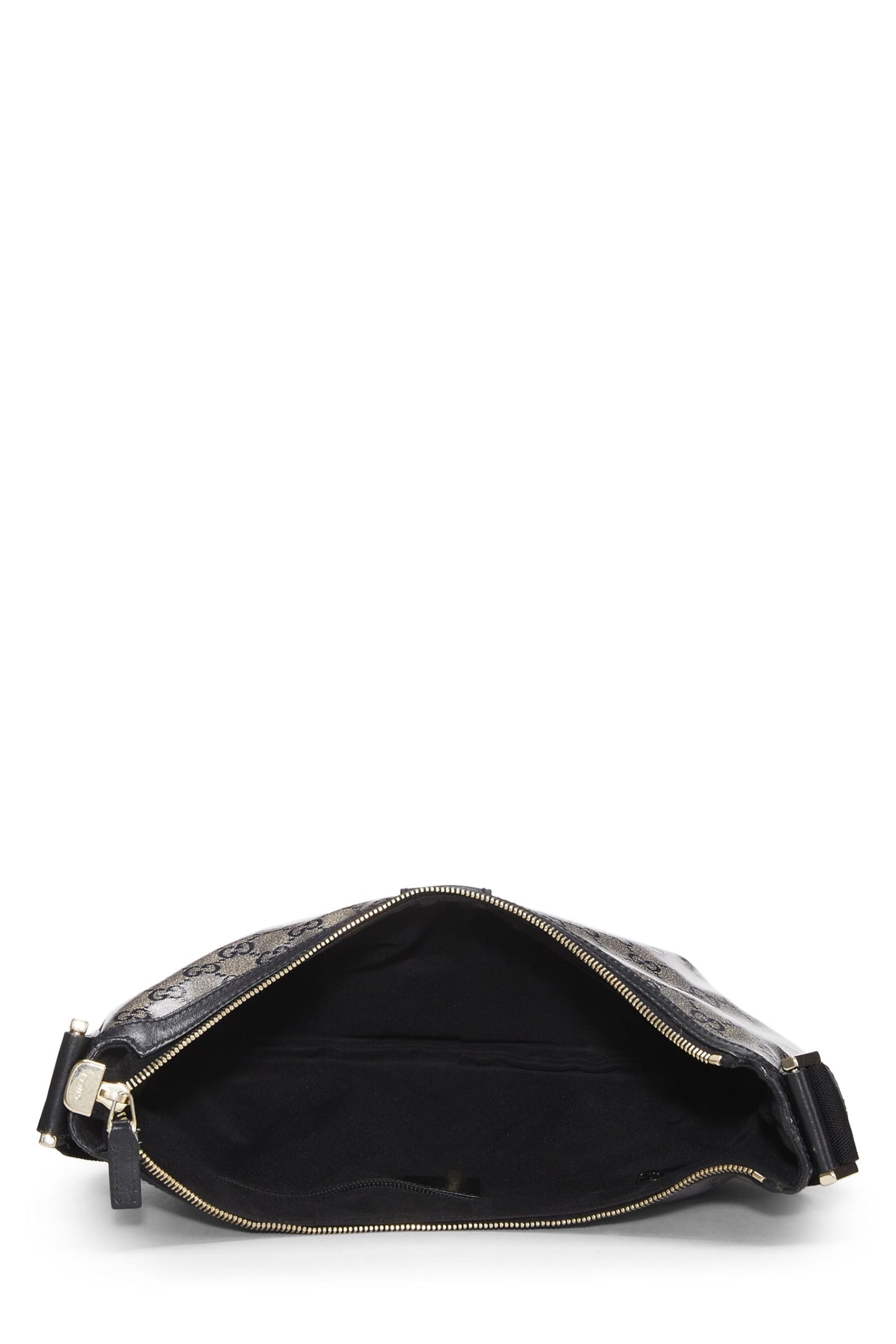 Gucci, Black Crystal Canvas Web Round Messenger Bag, Black