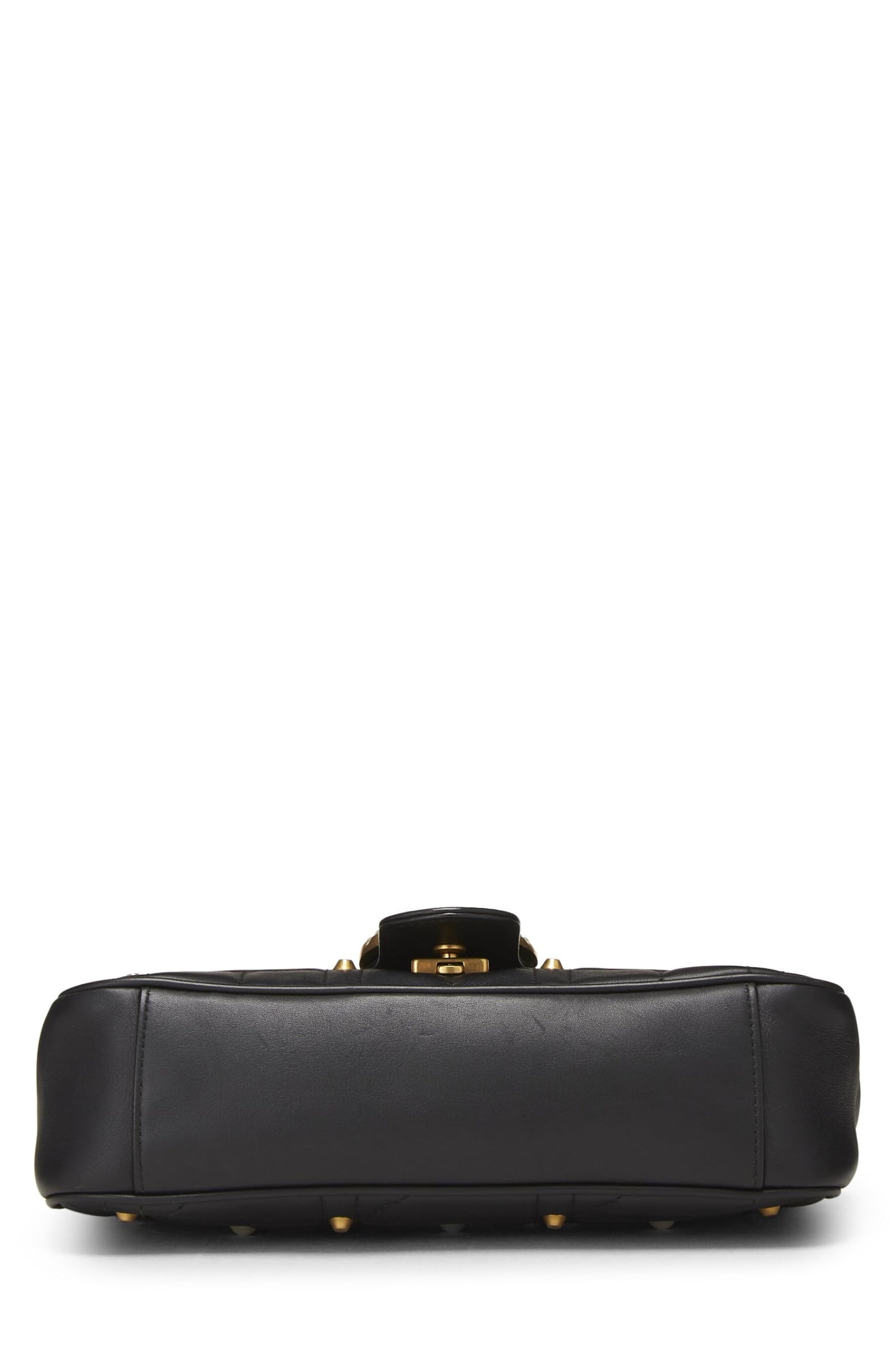 Gucci, Black Faux Pearl Matelassé Leather Marmont Shoulder Bag Small, Black