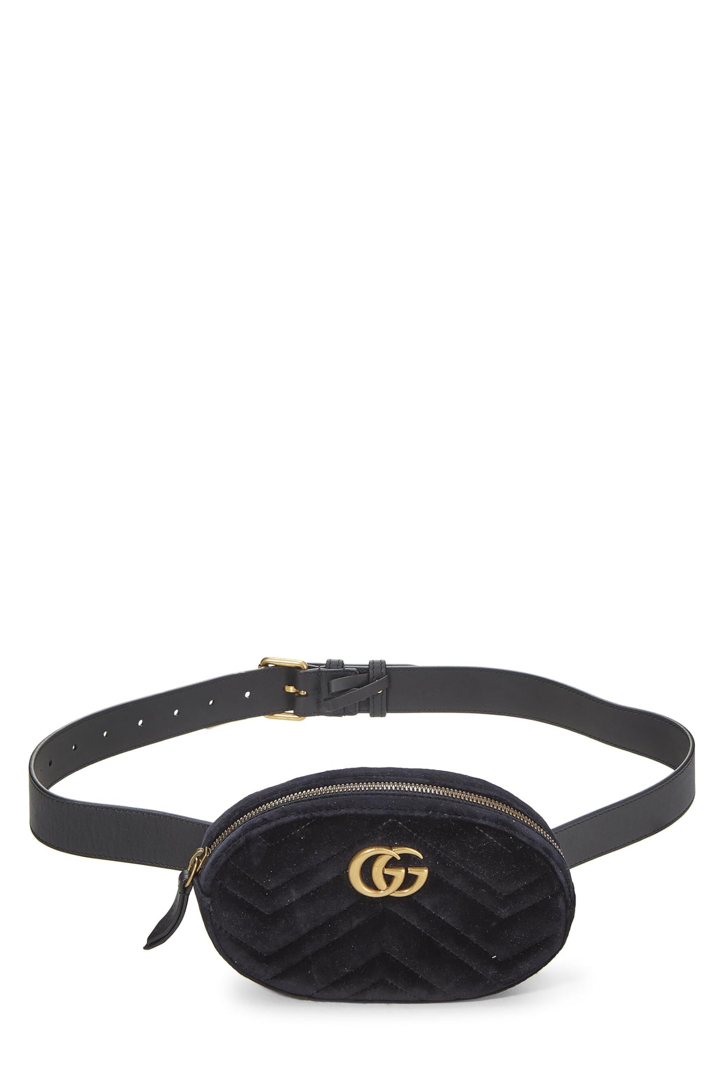 Gucci, Black Velvet Marmont Belt Bag Mini, Black