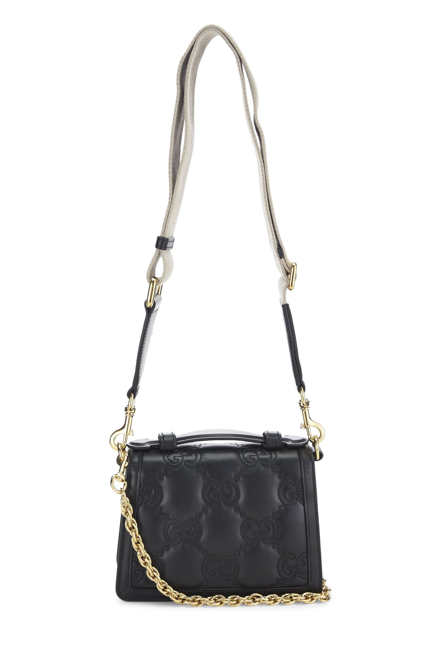Gucci, Black GG Matelassé Leather Top Handle Small, Black