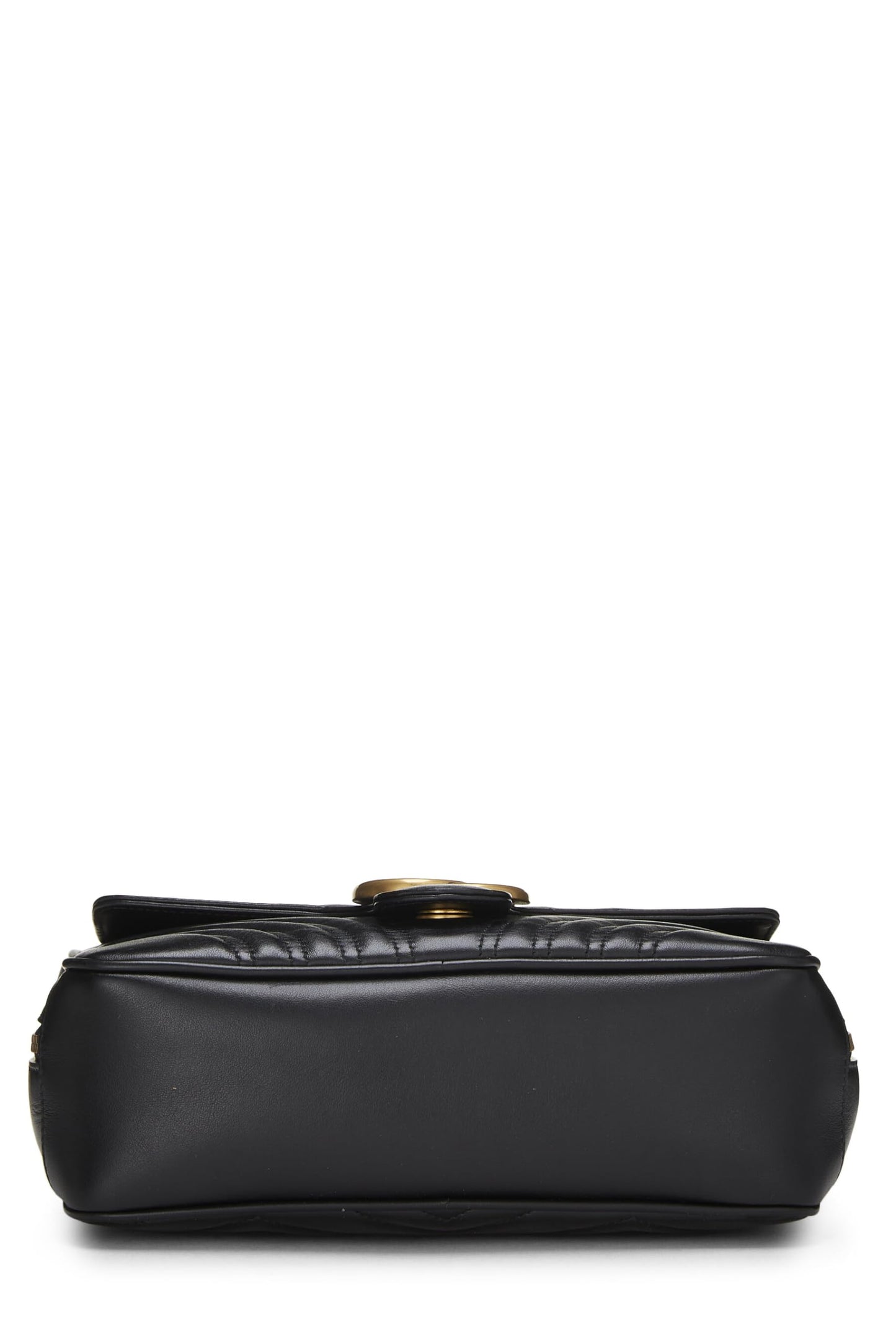 Gucci, Black Leather GG Marmont Top Handle Shoulder Bag Small, Black