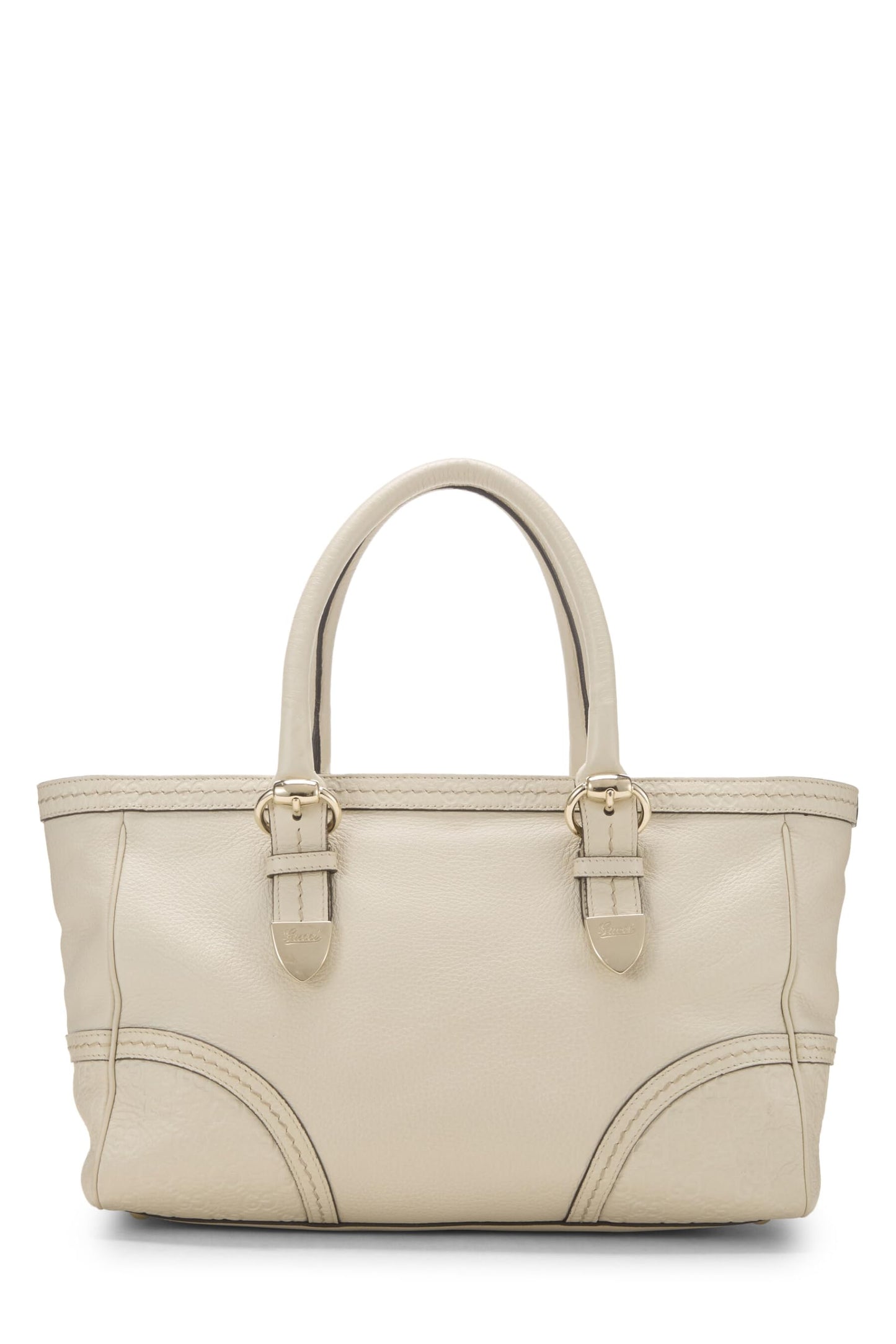 Gucci, Cream Leather Signora Tote, White