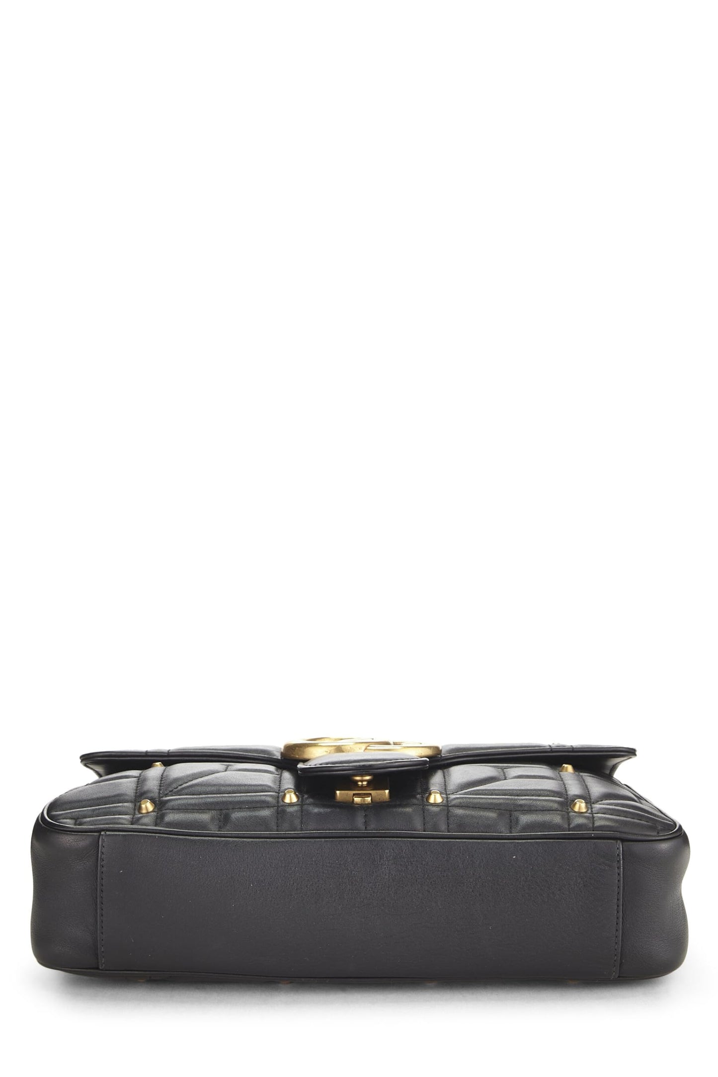 Gucci, Black Studded Leather GG Marmont Shoulder Bag, Black