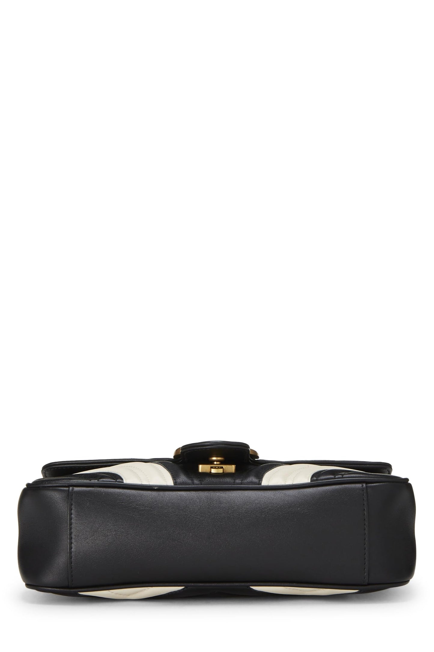 Gucci, Black & White Leather GG Marmont Shoulder Bag Small, Multi