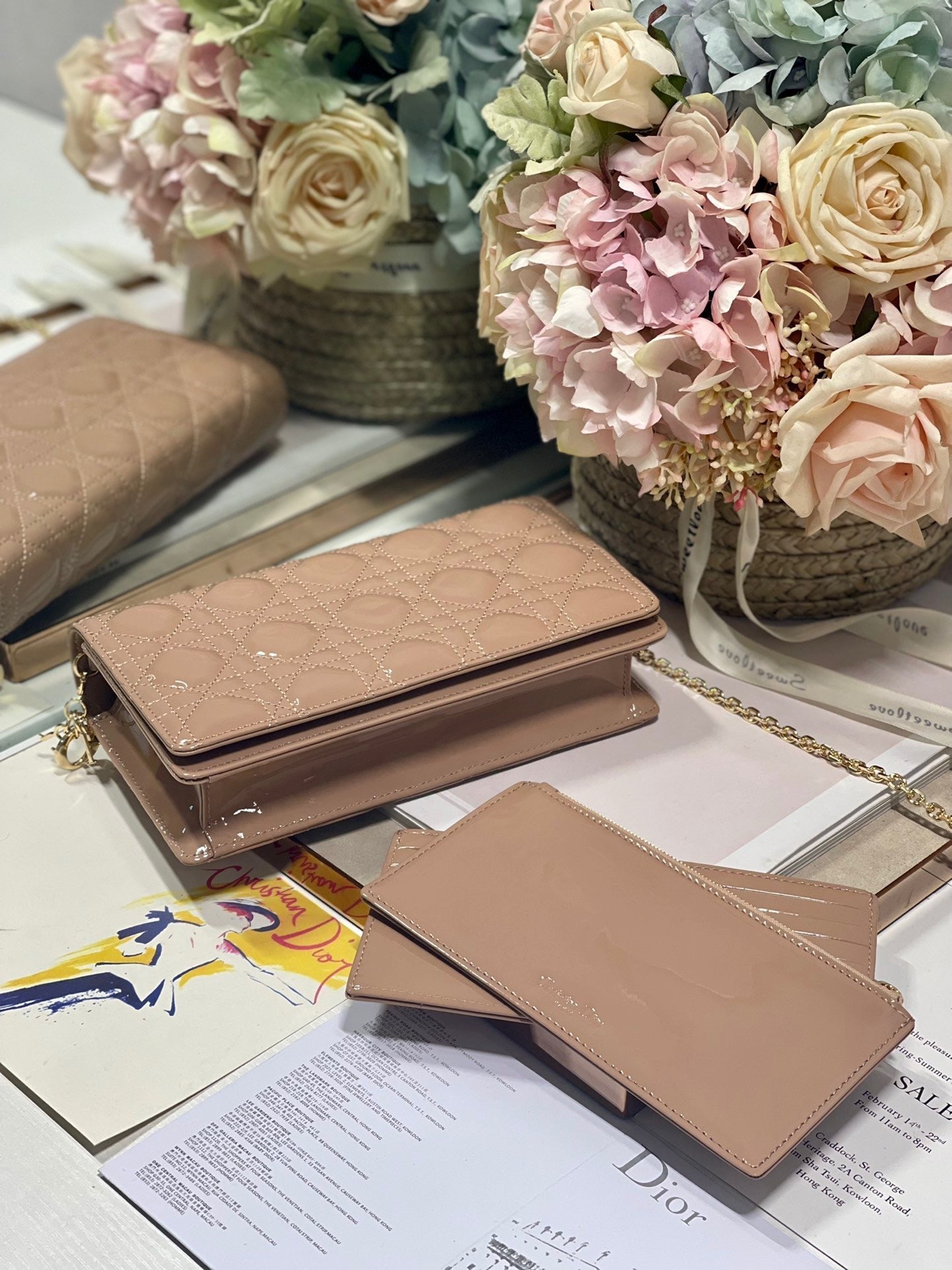 Top Quality Lady Pouch Beige, For Women, Womens Handbags 8.5in/21.5cm CD S0204OVRB_M45M