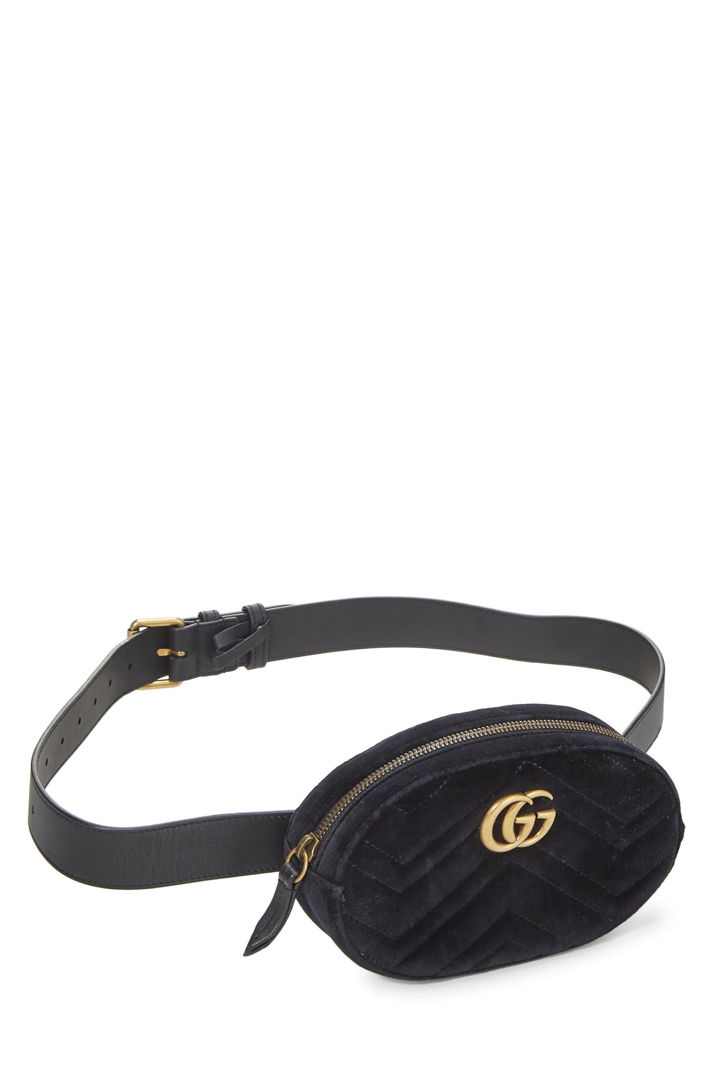 Gucci, Black Velvet Marmont Belt Bag Mini, Black