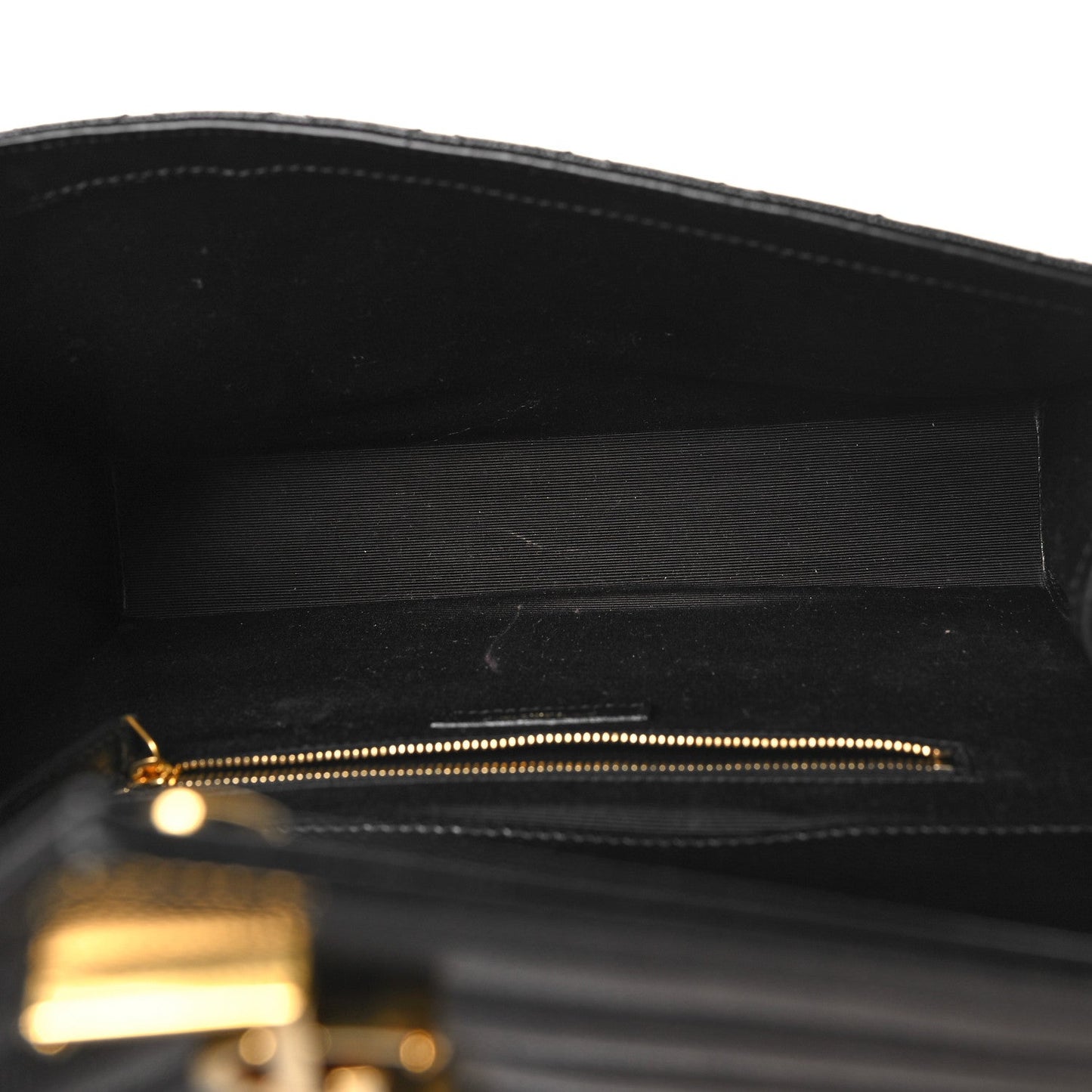 Saint Laurent Grain De Poudre Textured Mixed Matelasse Large Triquilt Monogram Satchel Black