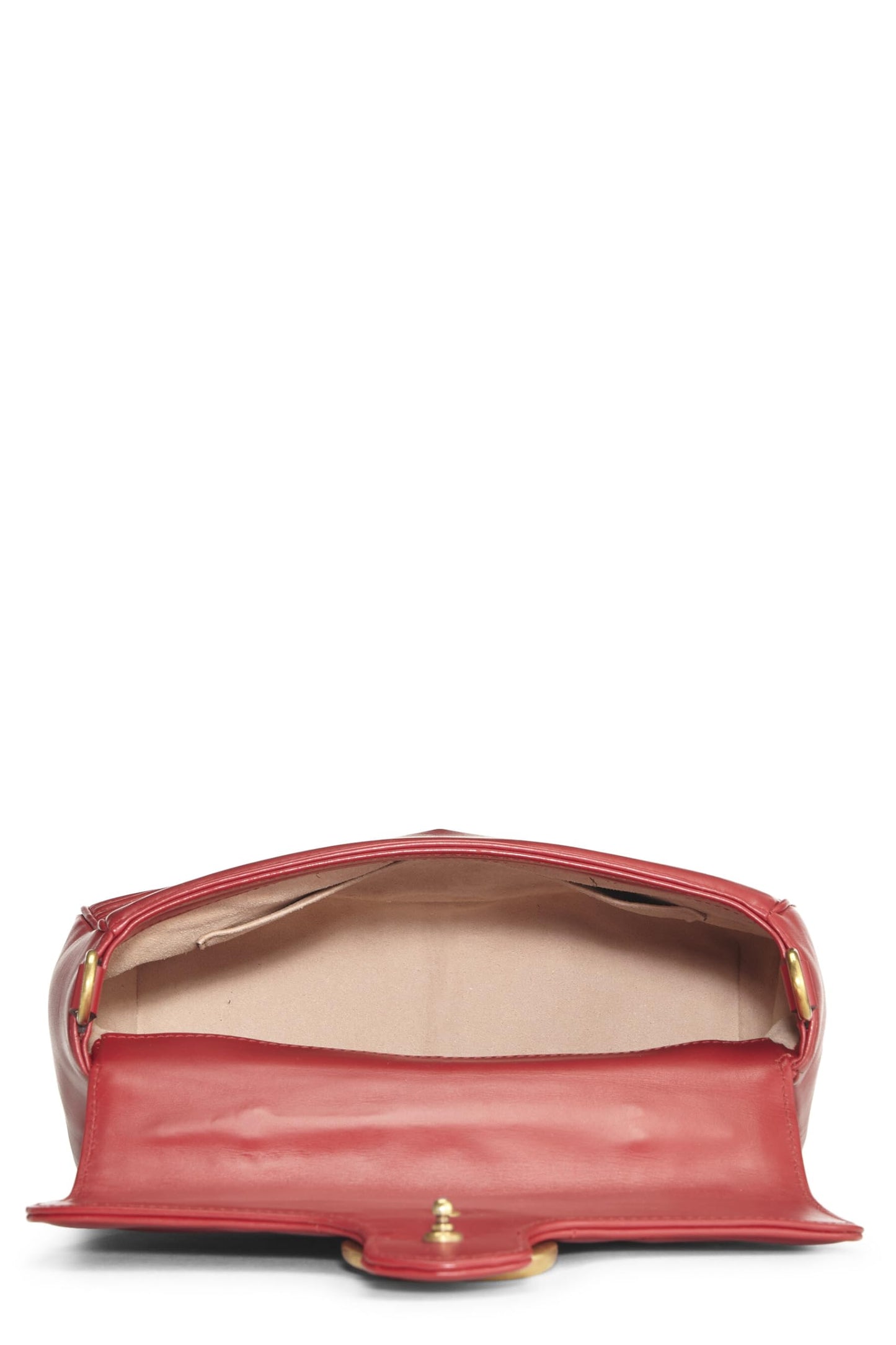 Gucci, Red Leather GG Marmont Top Handle Shoulder Bag Small, Red