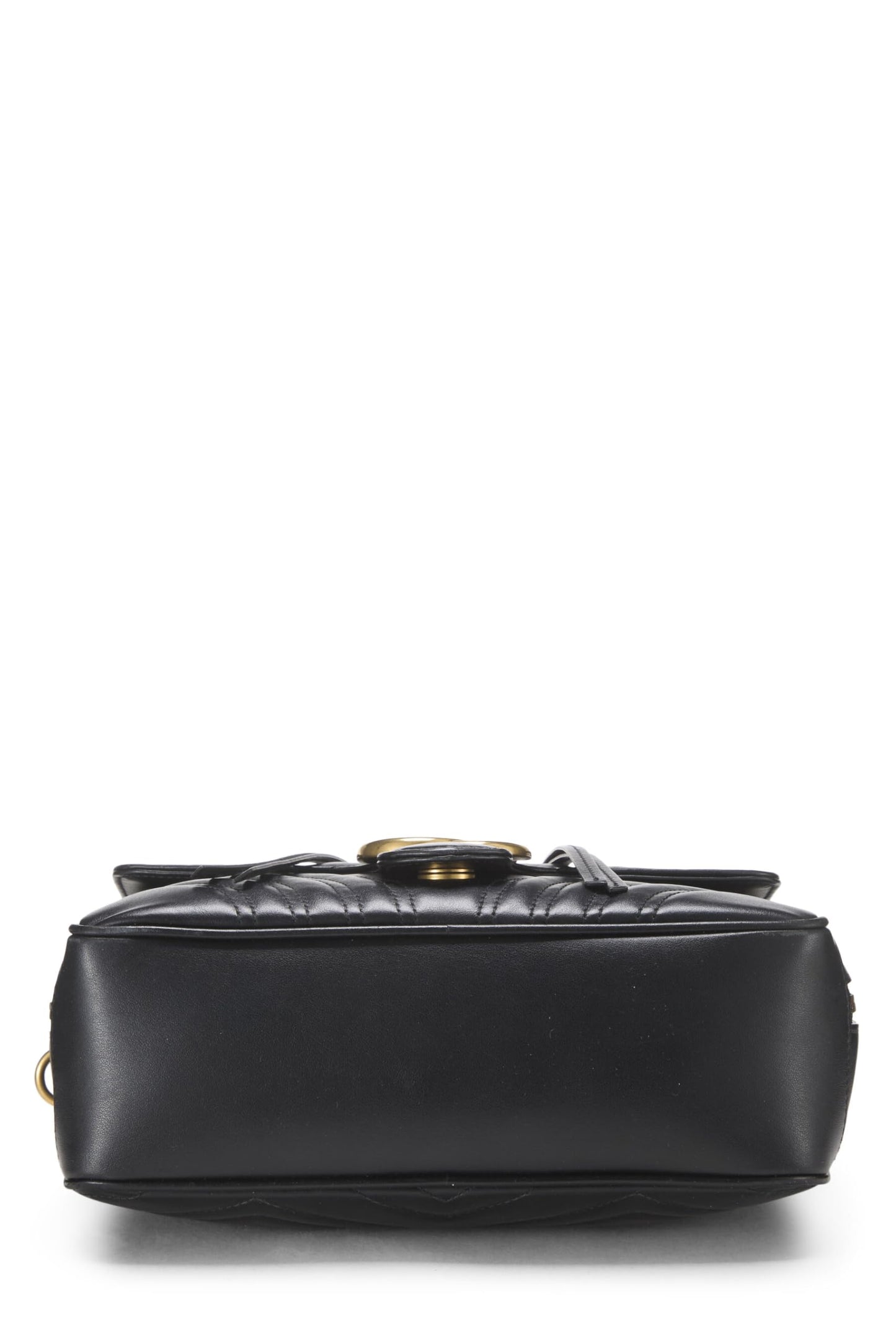 Gucci, Black Leather GG Marmont Top Handle Shoulder Bag Small, Black