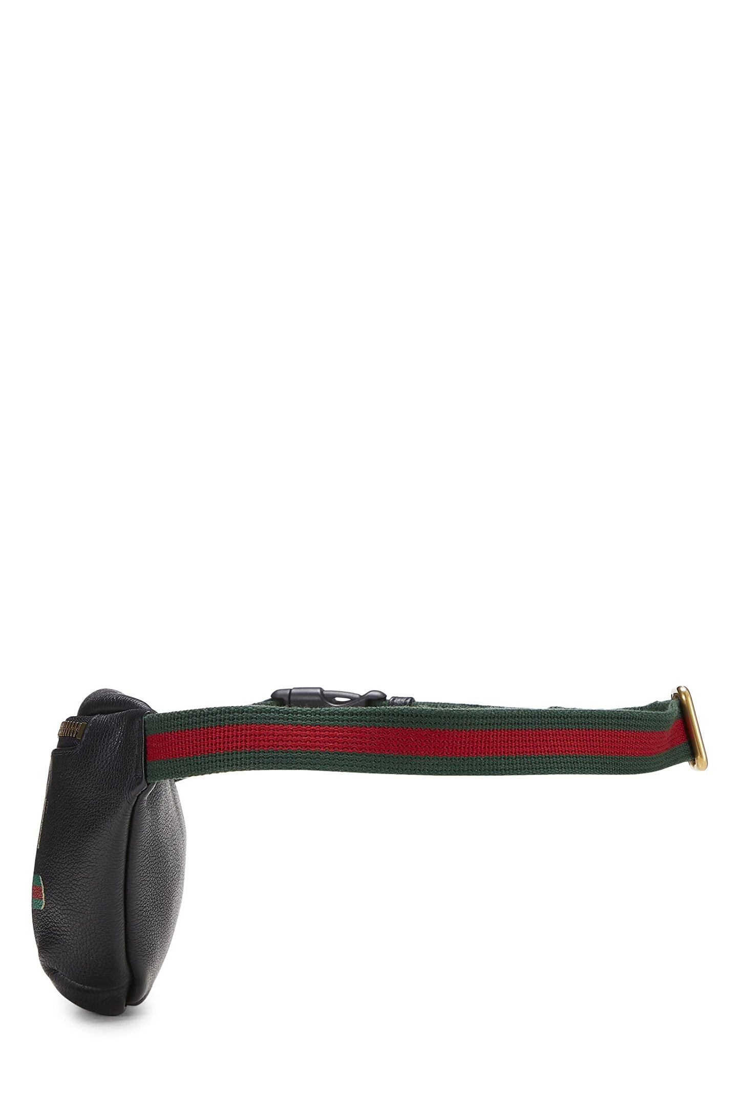 Gucci, Black Leather Logo Print Belt Bag Small, Black