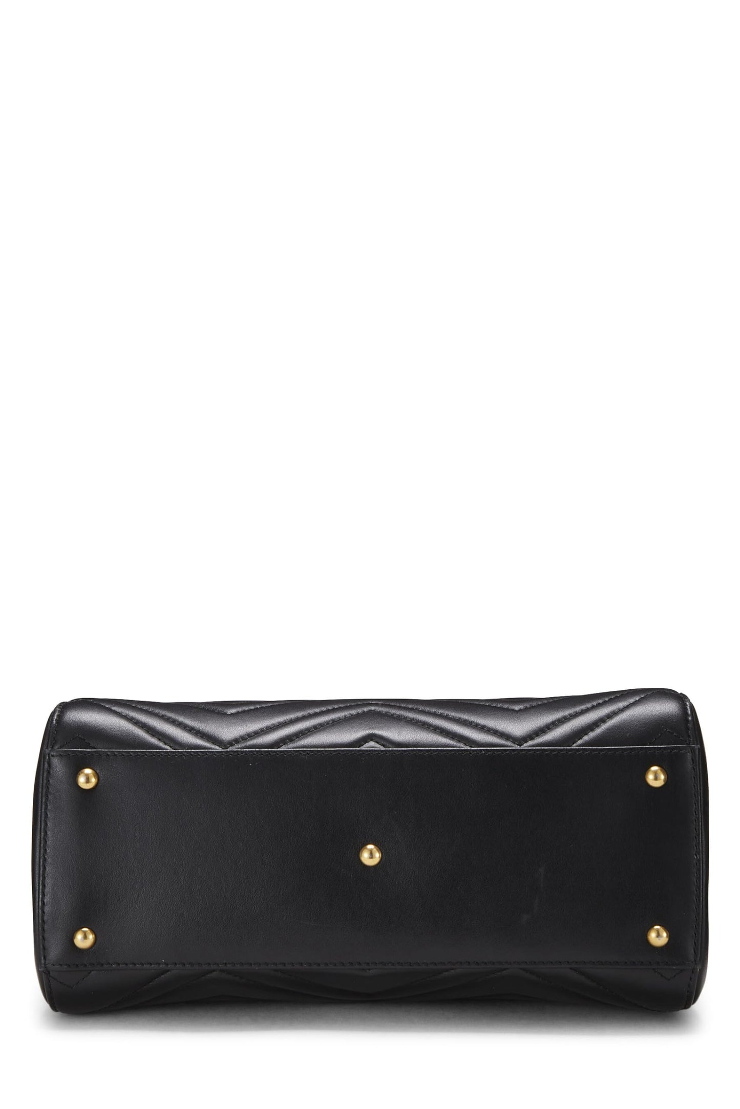 Gucci, Black Leather GG Marmont Top Handle Bag Small, Black