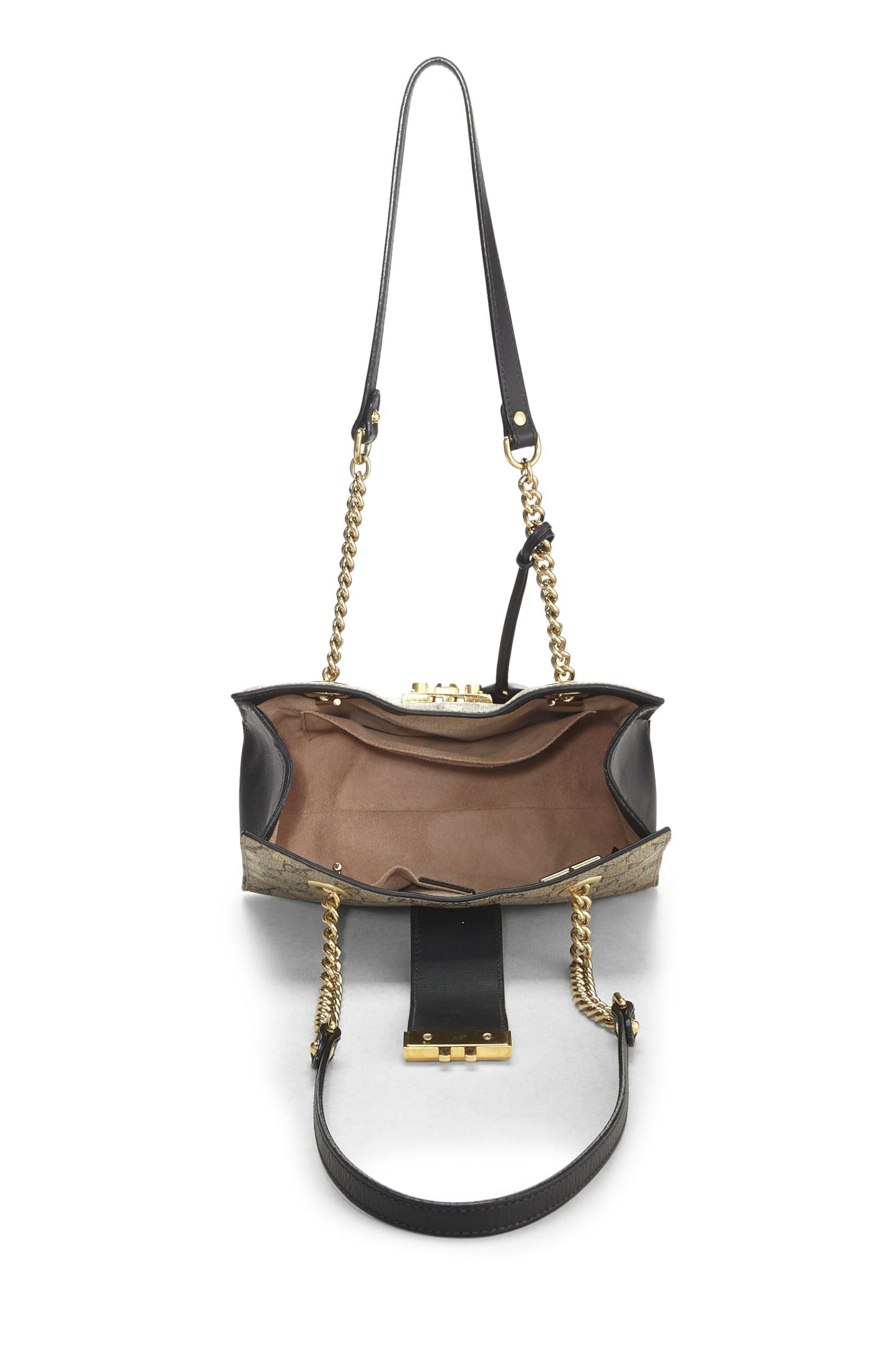 Gucci, Black GG Supreme Bee Padlock Tote Small, Black