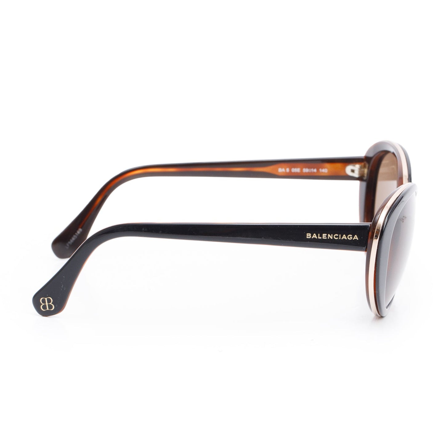 Balenciaga BA 5 05E Brown Acetate Cat-Eye Sunglasses