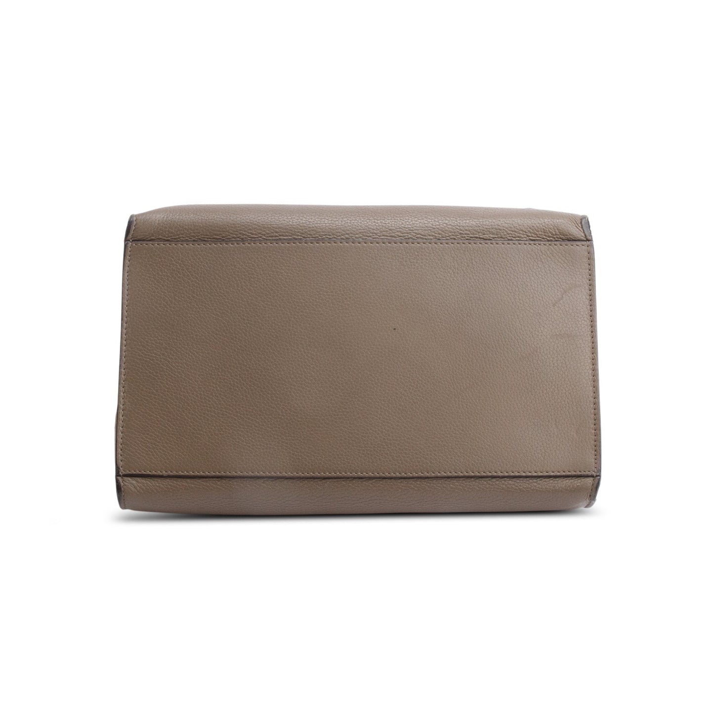 Celine Taupe Calfskin Leather Suede Trim Medium Trapeze Bag