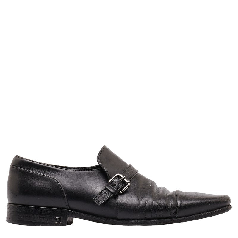 Louis Vuitton LV Logo Monkstrap Shoes Size 7 M Black Leather  LOUIS VUITTON