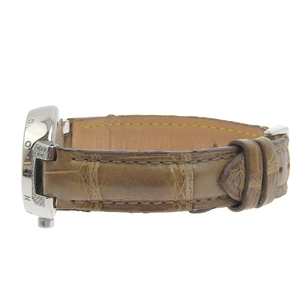 LOUIS VUITTON Watches Quartz Q121P Stainless Steel , Leather Brown Forever Tambour Silver shell dial Women