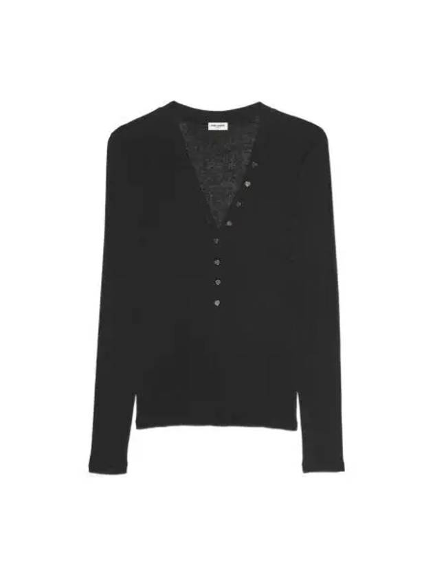 Luxury Saint Laurent Trending 2025 Heart Jersey Long Sleeve T Shirt Black