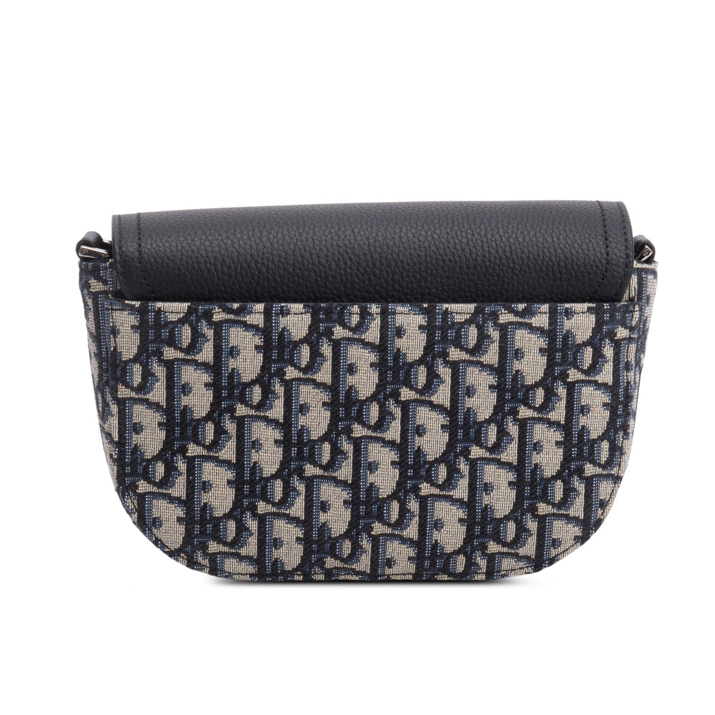 Christian Dior 2024 Black Calfskin Leather Oblique Mini Saddle Messenger Bag
