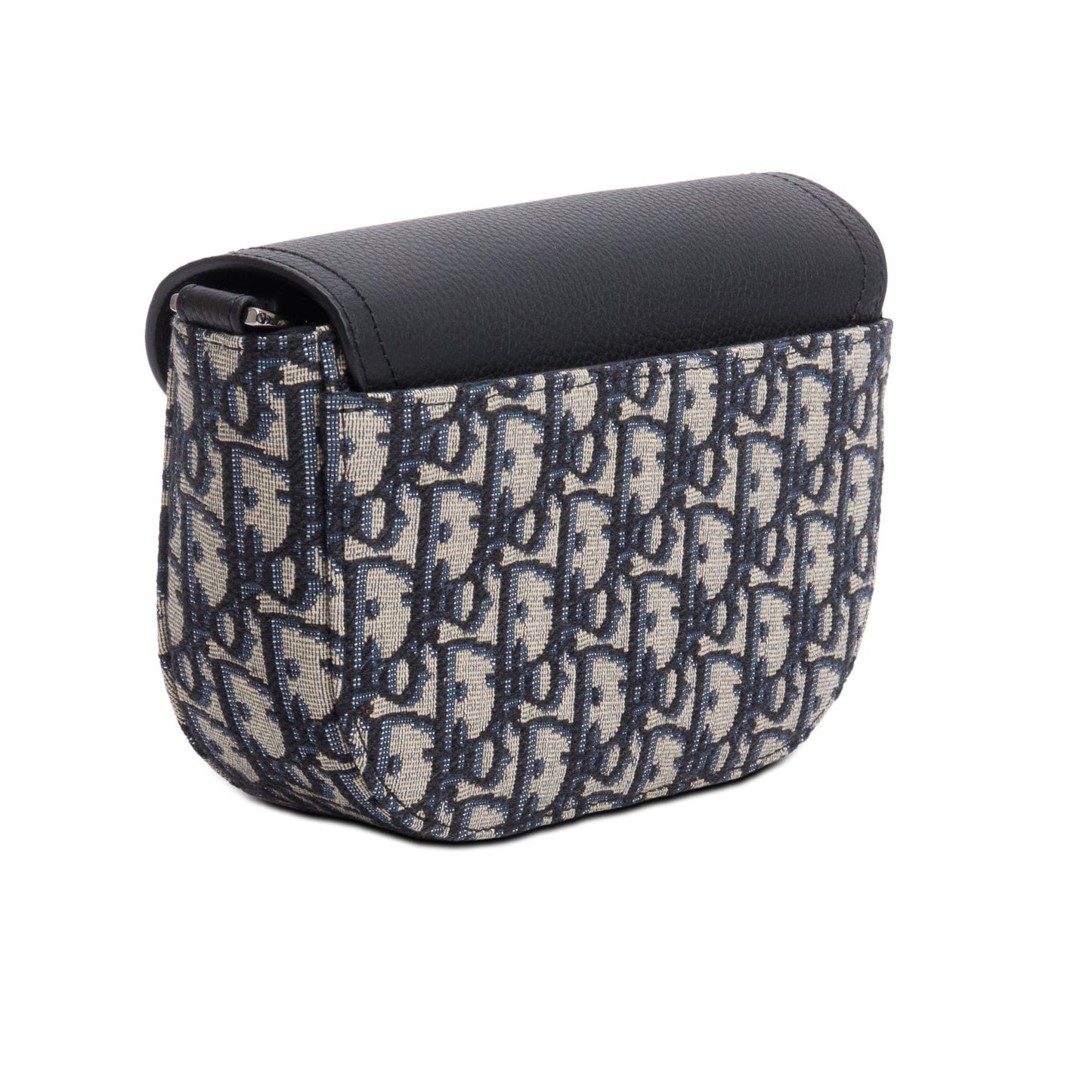 Christian Dior 2024 Black Calfskin Leather Oblique Mini Saddle Messenger Bag