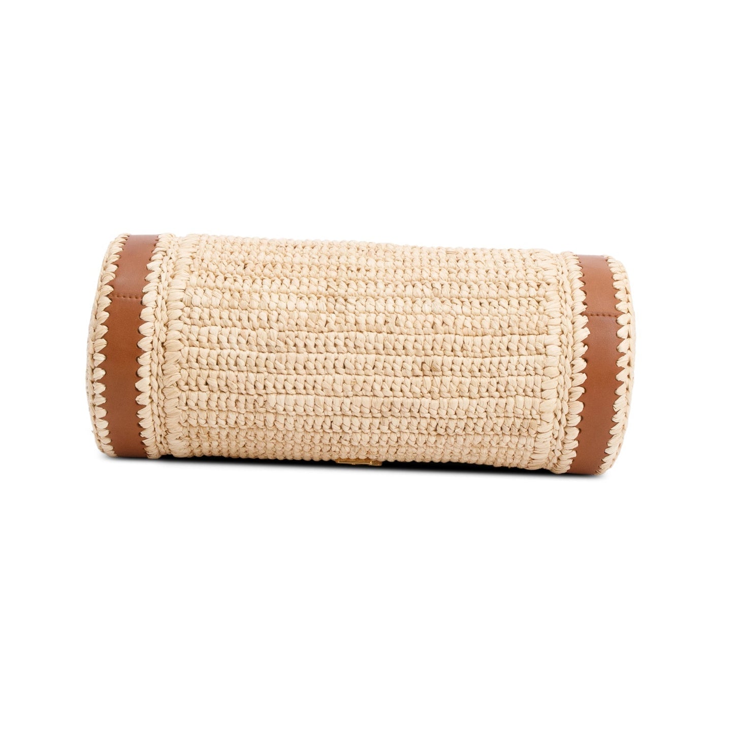 Saint Laurent 2024 Neutral Raffia Small Sade Tube Bag