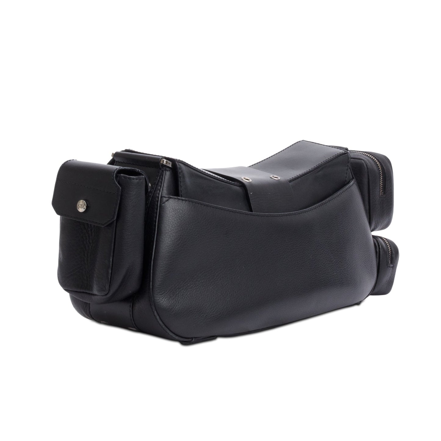 Christian Dior Black Leather Street Chic Columbus Cargo Shoulder Bag