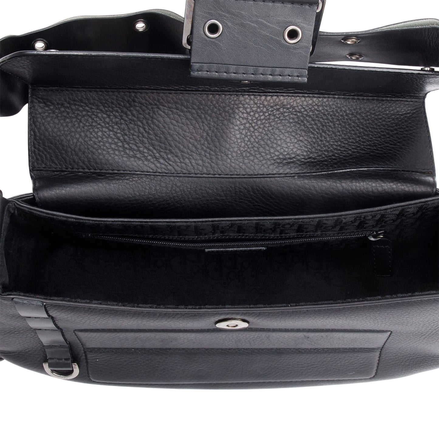 Christian Dior Black Leather Street Chic Columbus Cargo Shoulder Bag