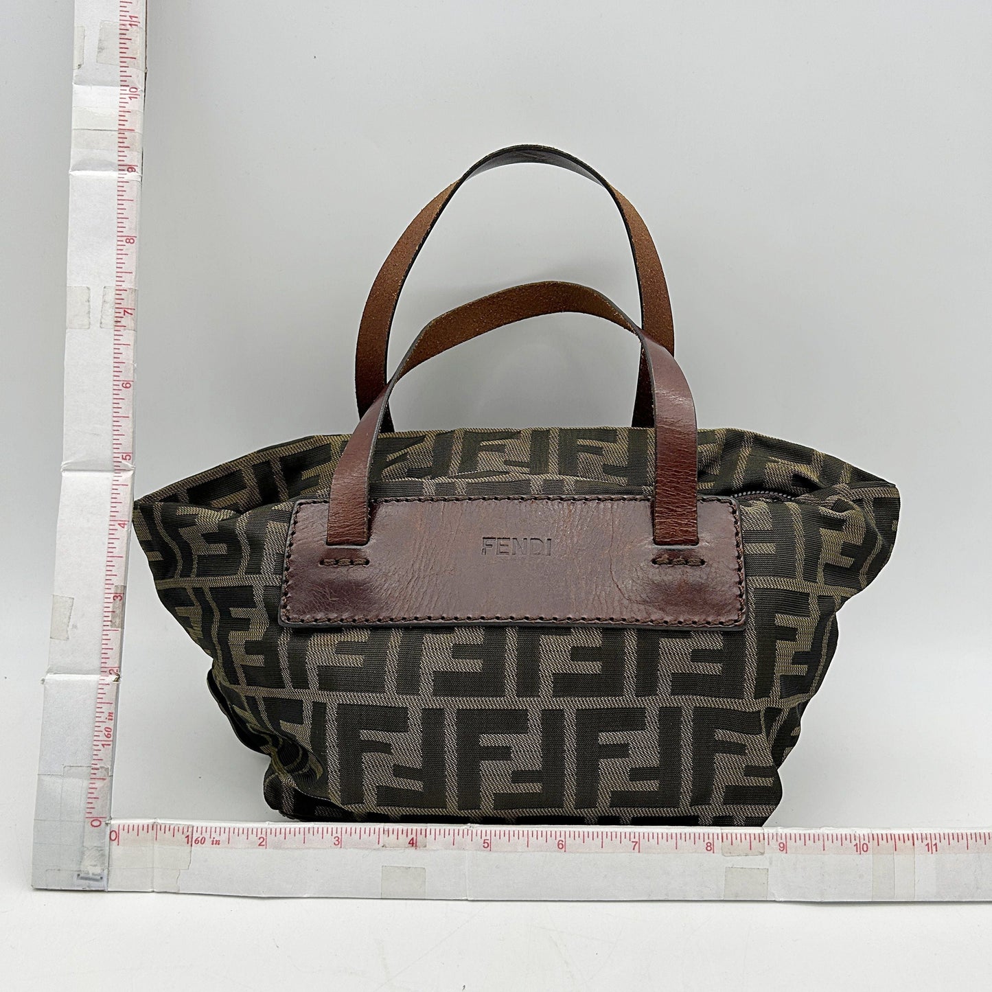Fendi Zucca FF Top Handle Bag   - Brown Handle Bags, Handbags fe8814vf